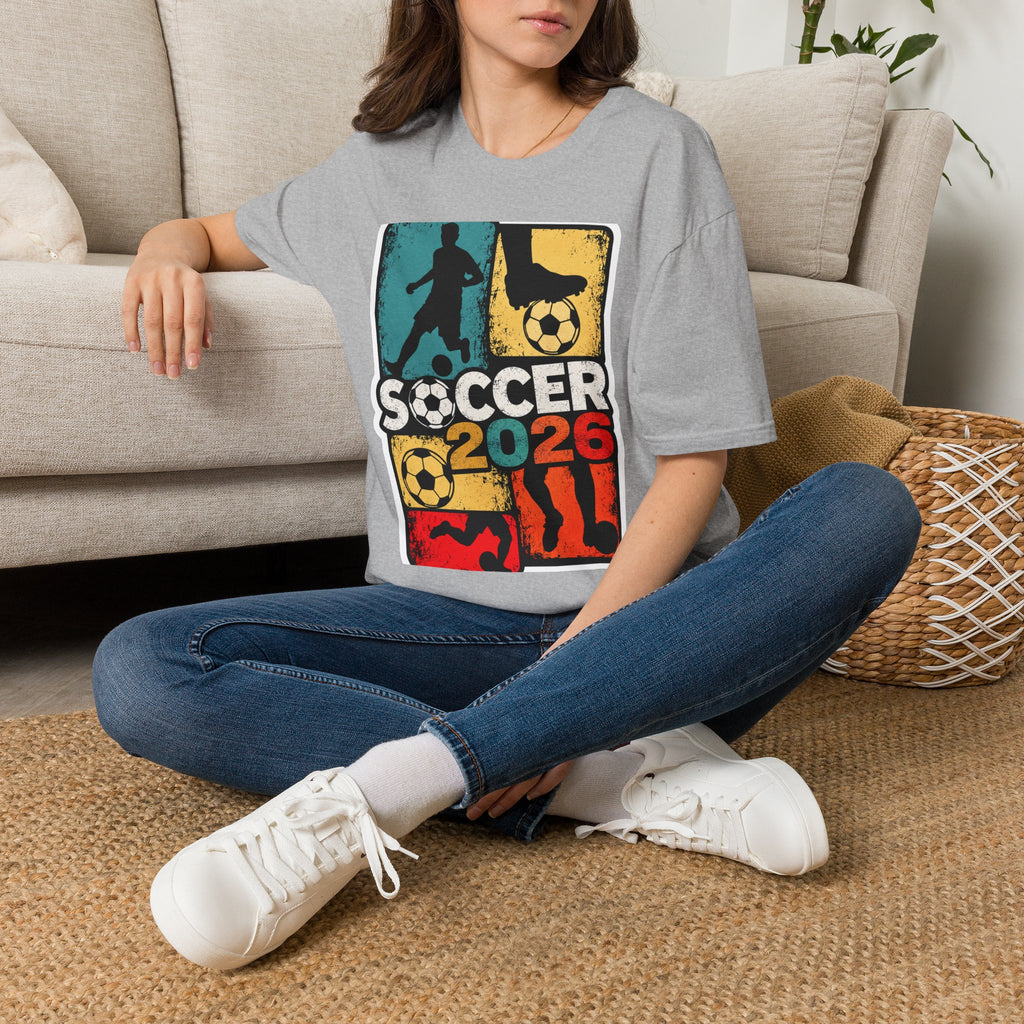 Soccer 2026 Retro colorful Graphic T-Shirt design.