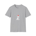 T-Shirt — Minimal Korean Finger Heart Design with 'I Love You' Pocket Graphic
