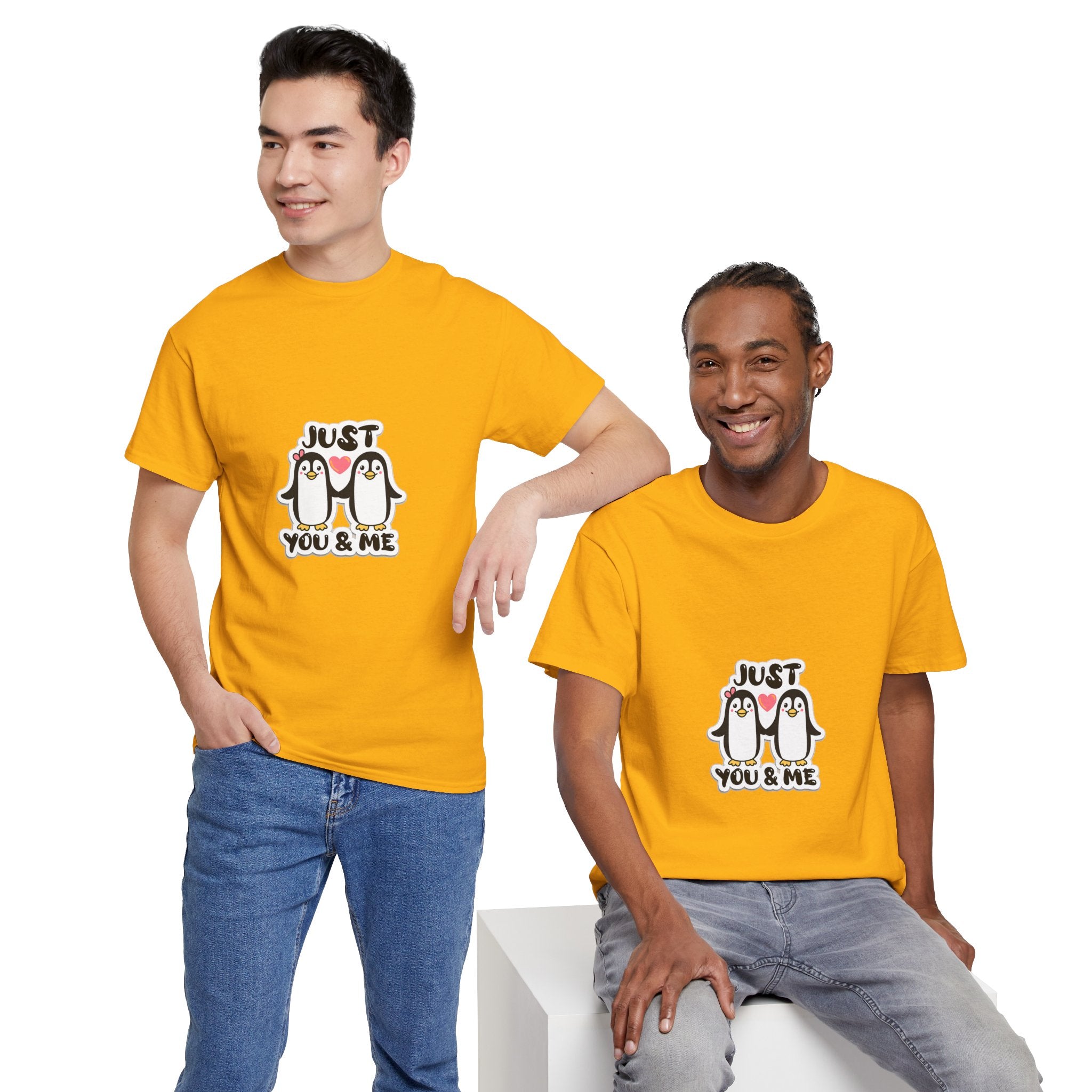 Just You & Me Penguin Tee — Cute Couples Graphic T-Shirt