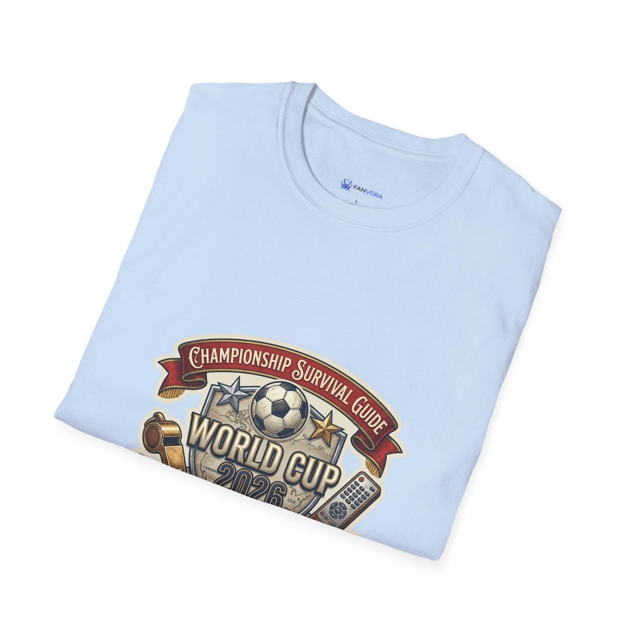 Unisex - World Cup Survival Guide T-Shirt — "The Essential Kit" Soccer Fan Tee.