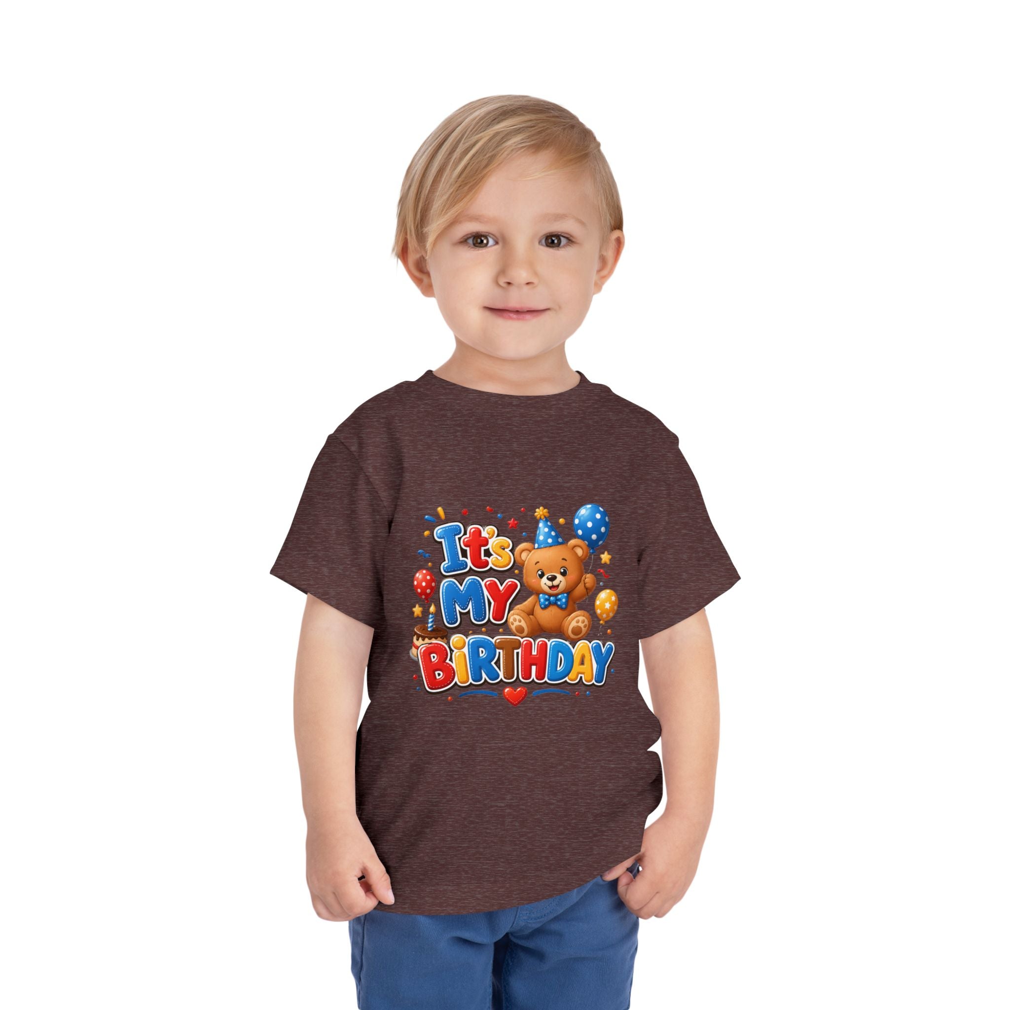 Toddler Birthday Tee — "It's My Birthday" Bear Party Shirt