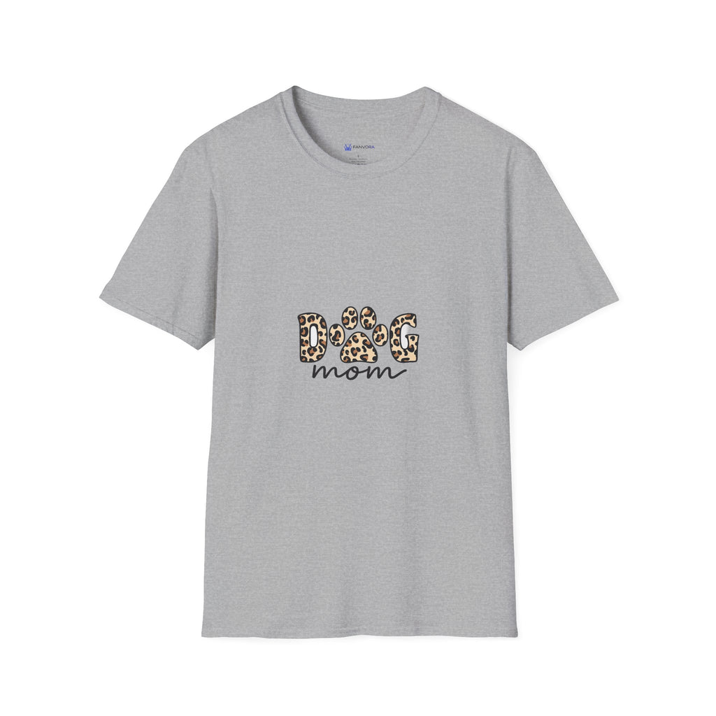Dog Mom T‑Shirt — Leopard Paw 'DOG' Graphic Tee for Pet Lovers