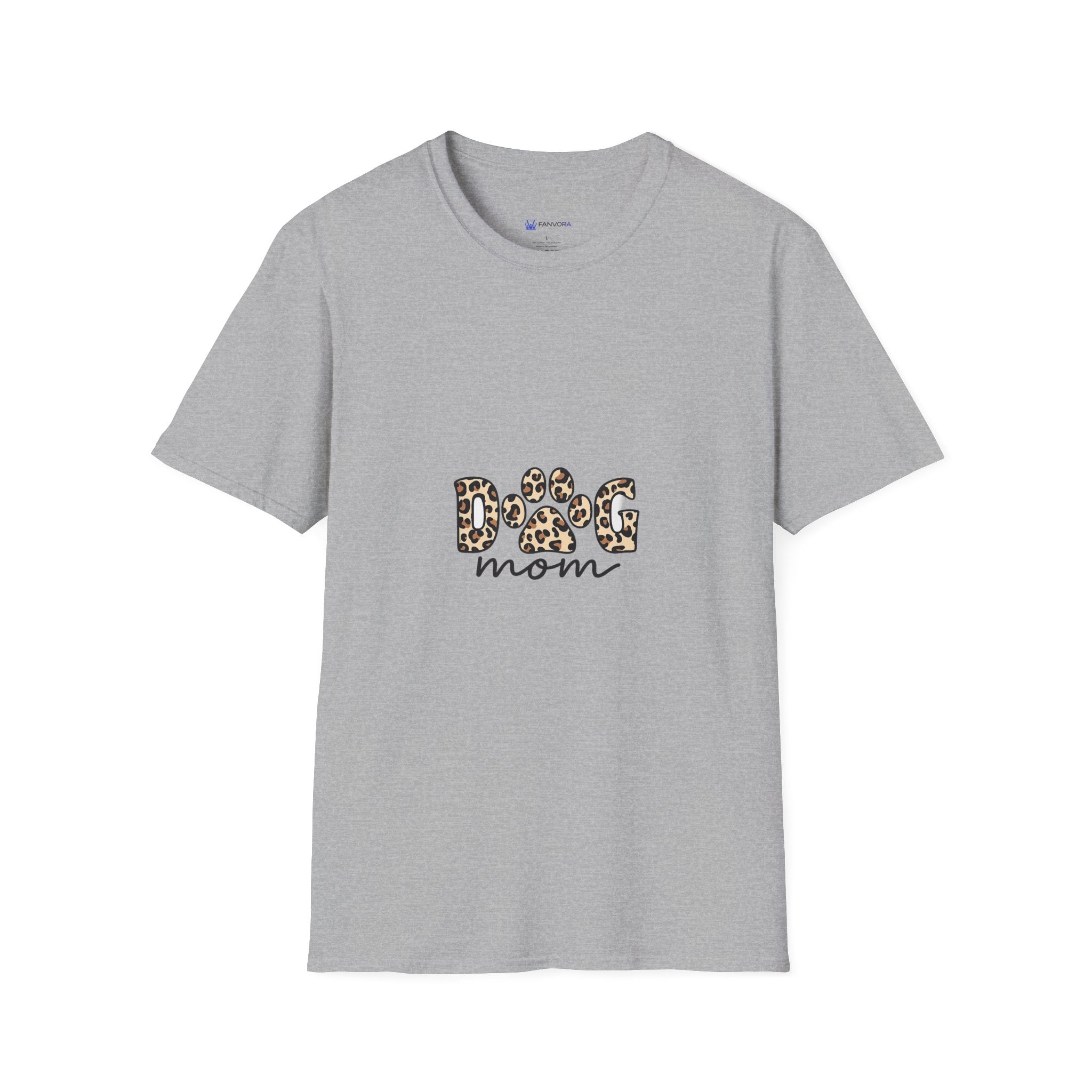 Dog Mom T‑Shirt — Leopard Paw 'DOG' Graphic Tee for Pet Lovers