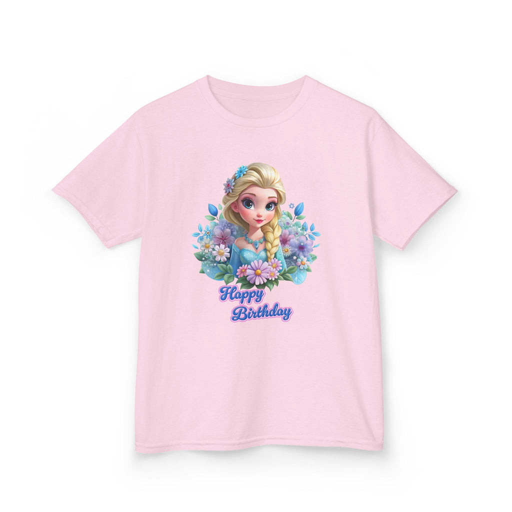Kids Tee — 'Happy Birthday' Princess Floral Design