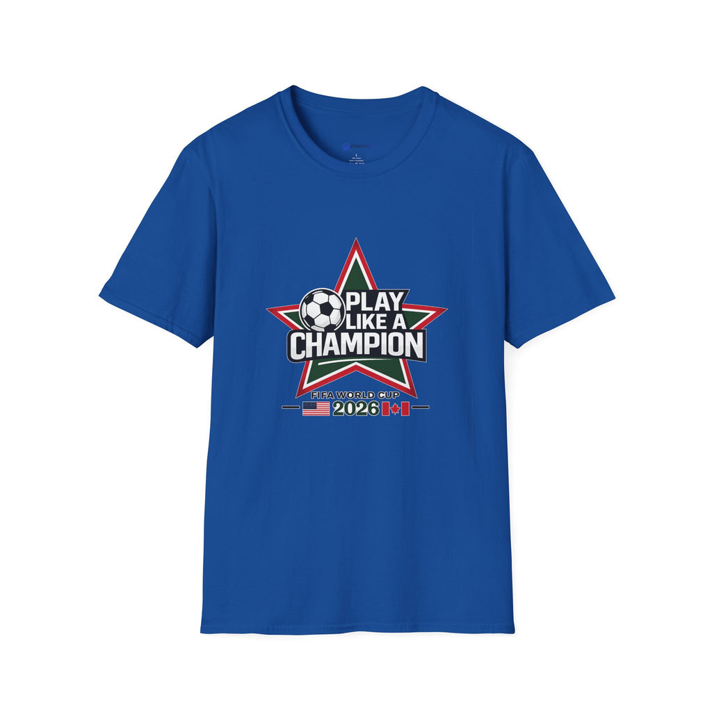 Play Like a Champion Soccer T-Shirt — Soccer 2026 Star Design