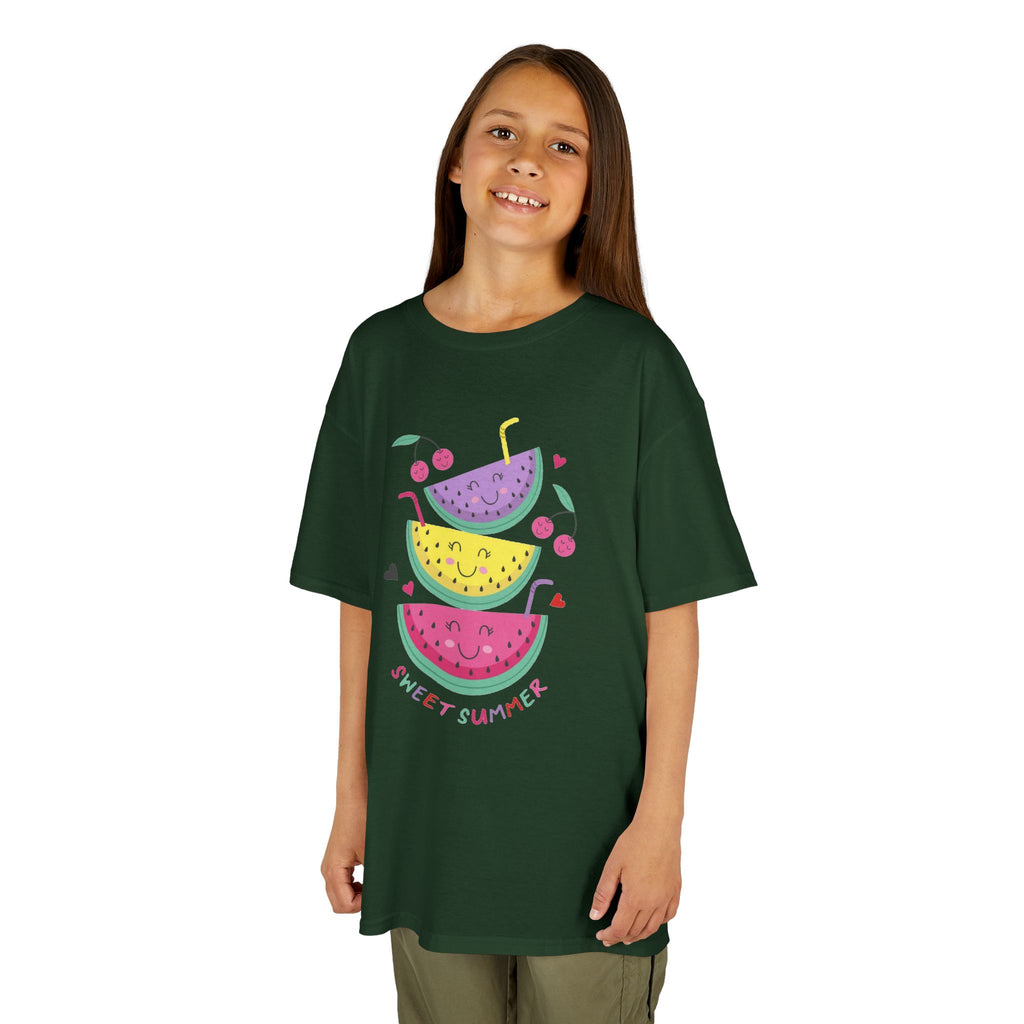 Kids T-Shirt — Cute Stacked Watermelon Illustration with "Sweet Things" Text