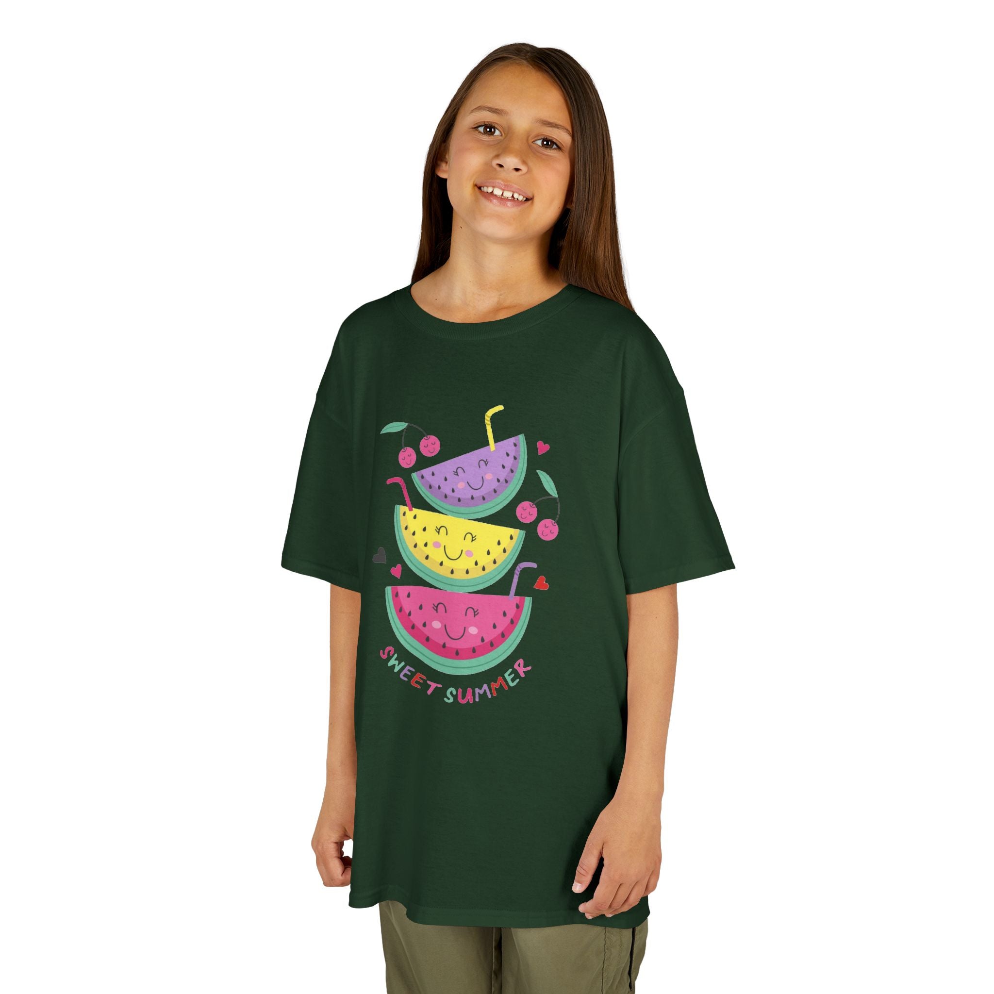 Kids T-Shirt — Cute Stacked Watermelon Illustration with "Sweet Things" Text