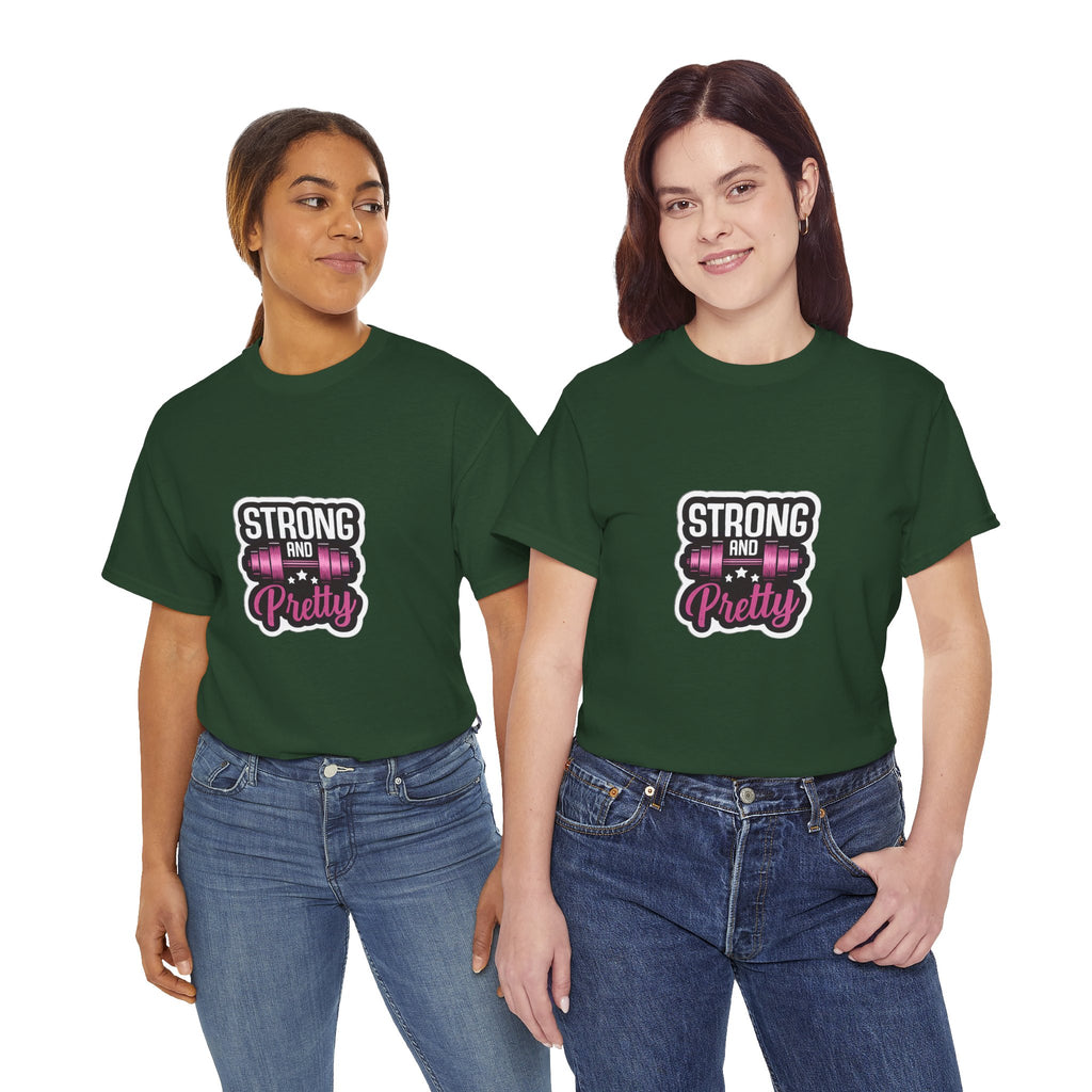 Strong and Pretty Tee — 'Strong and Pretty' Fitness Graphic T-Shirt