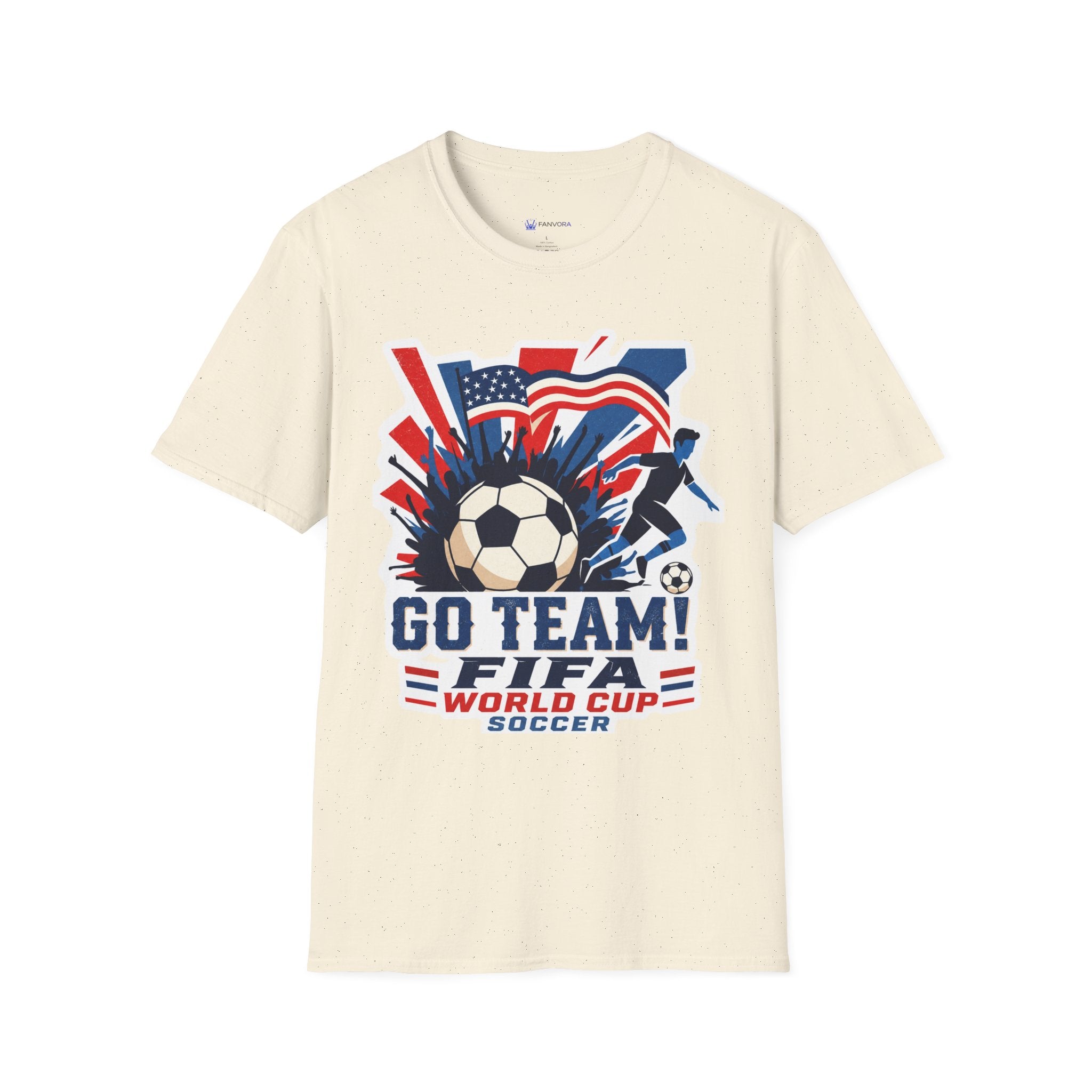 Soccer  Cup T-Shirt – "Go Team! Cup Soccer" USA Flag Design