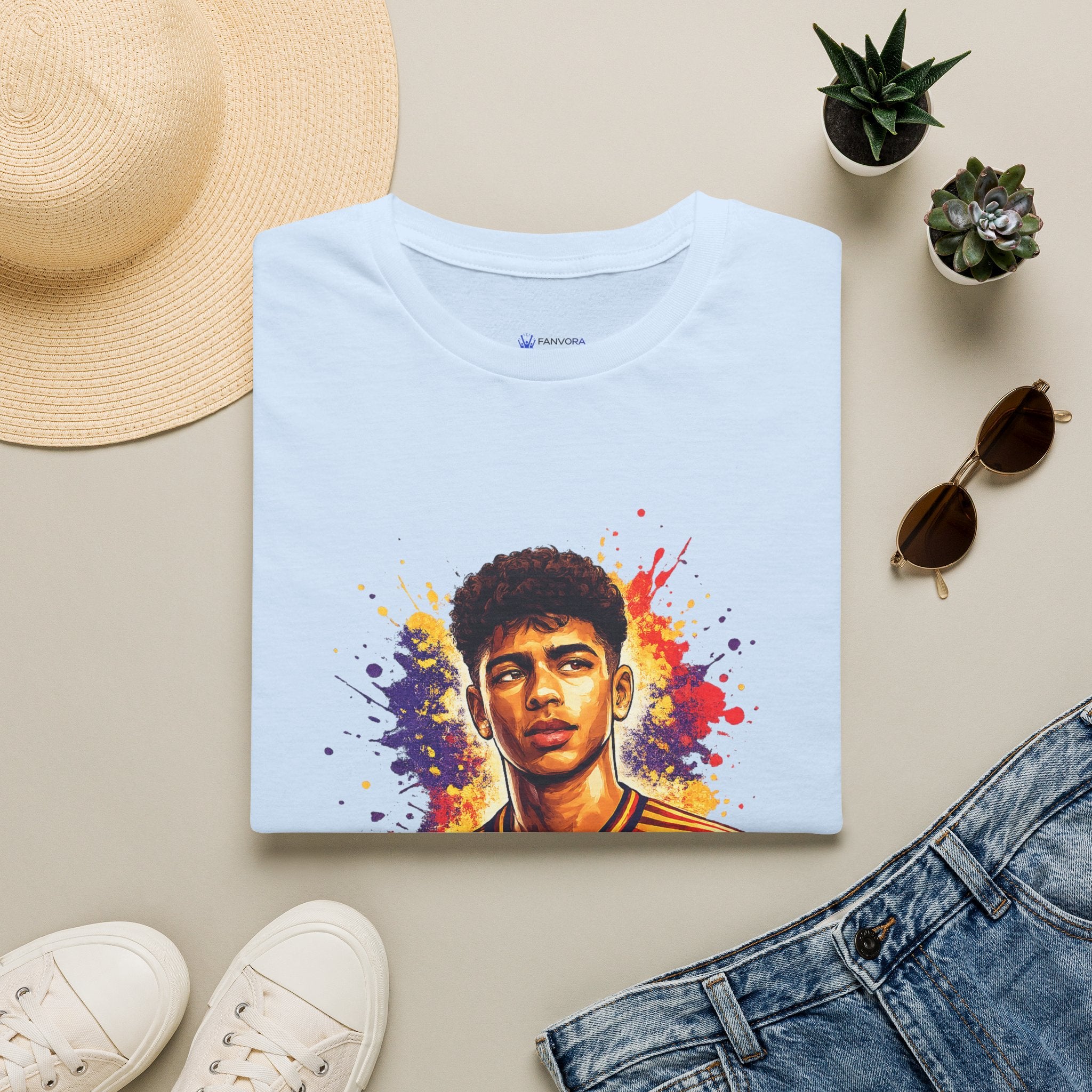 Soccer Player Portrait T-Shirt — 'Spain Legend' Watercolor Graphic Tee