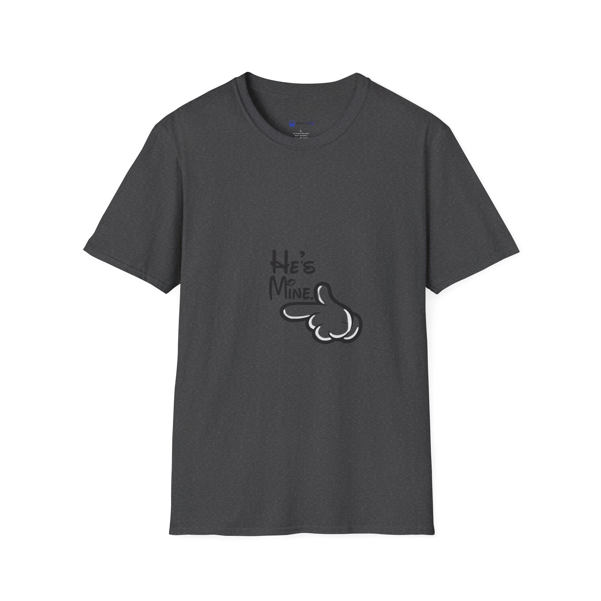 He’s Mine T-Shirt — Cute Couple Graphic Tee with Pointing Hand
