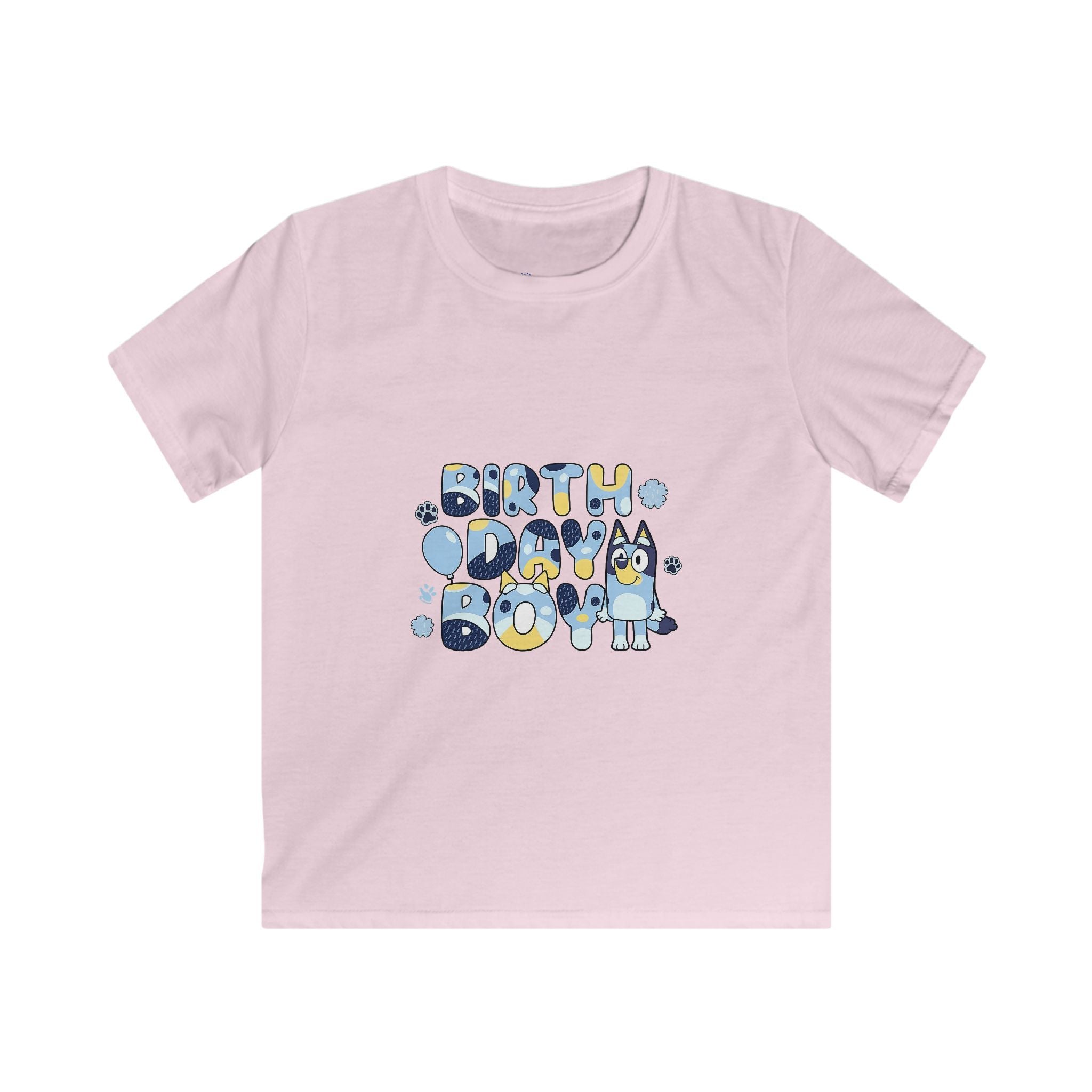 Kids Tee — Cute Blue "Birthday Boy" Bubble Letter Shirt