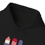 American Patriot Graphic Hoodie — Patriotic Fourth of July Sweatshirt.
