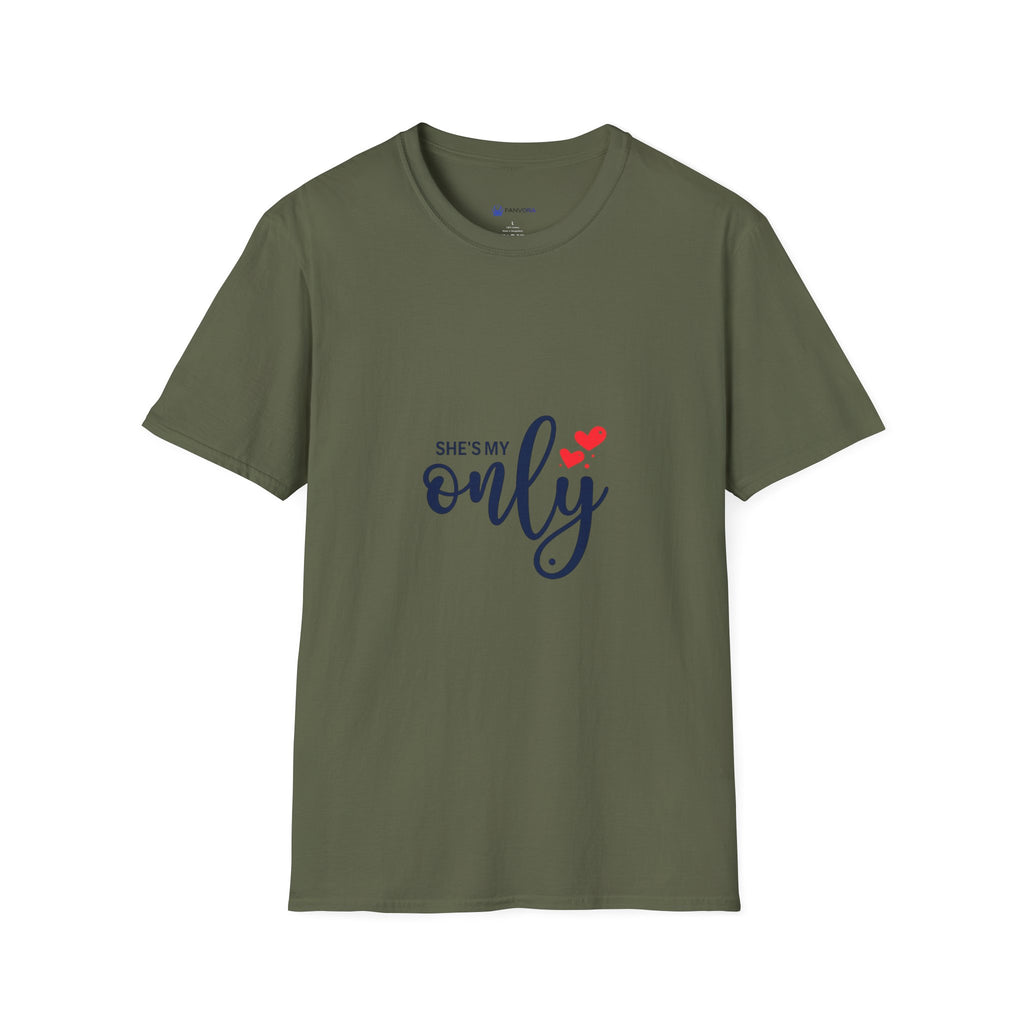 She's My Only T-Shirt — Romantic Couples Graphic Tee with Hearts