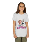 Kids' Birthday Tee - Cute Princess and Snowman "Happy Birthday" Graphic