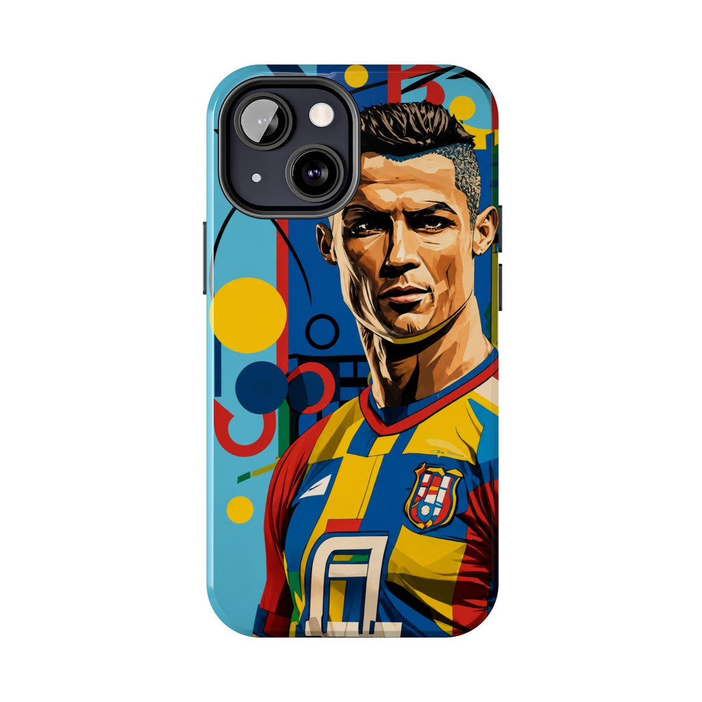 Portugal  legend Pop Art Tough Phone Case — Colorful Soccer Legend Protective Cover.