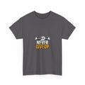 Never Give Up Fitness T-Shirt — Motivational Gym Tee with Dumbbell Graphic