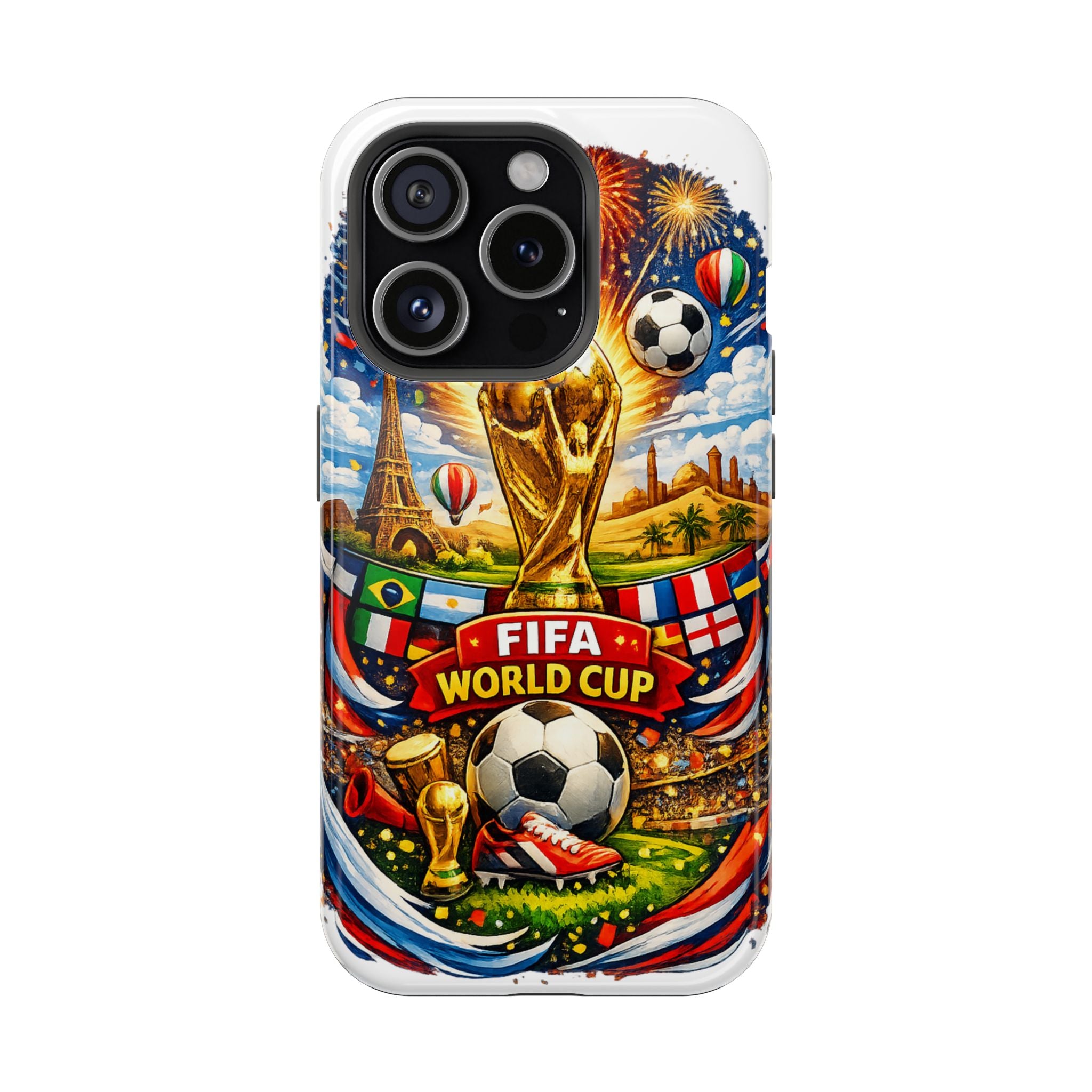 Soccer Magnetic Impact-Resistant Phone Case — FIFA Trophy Design