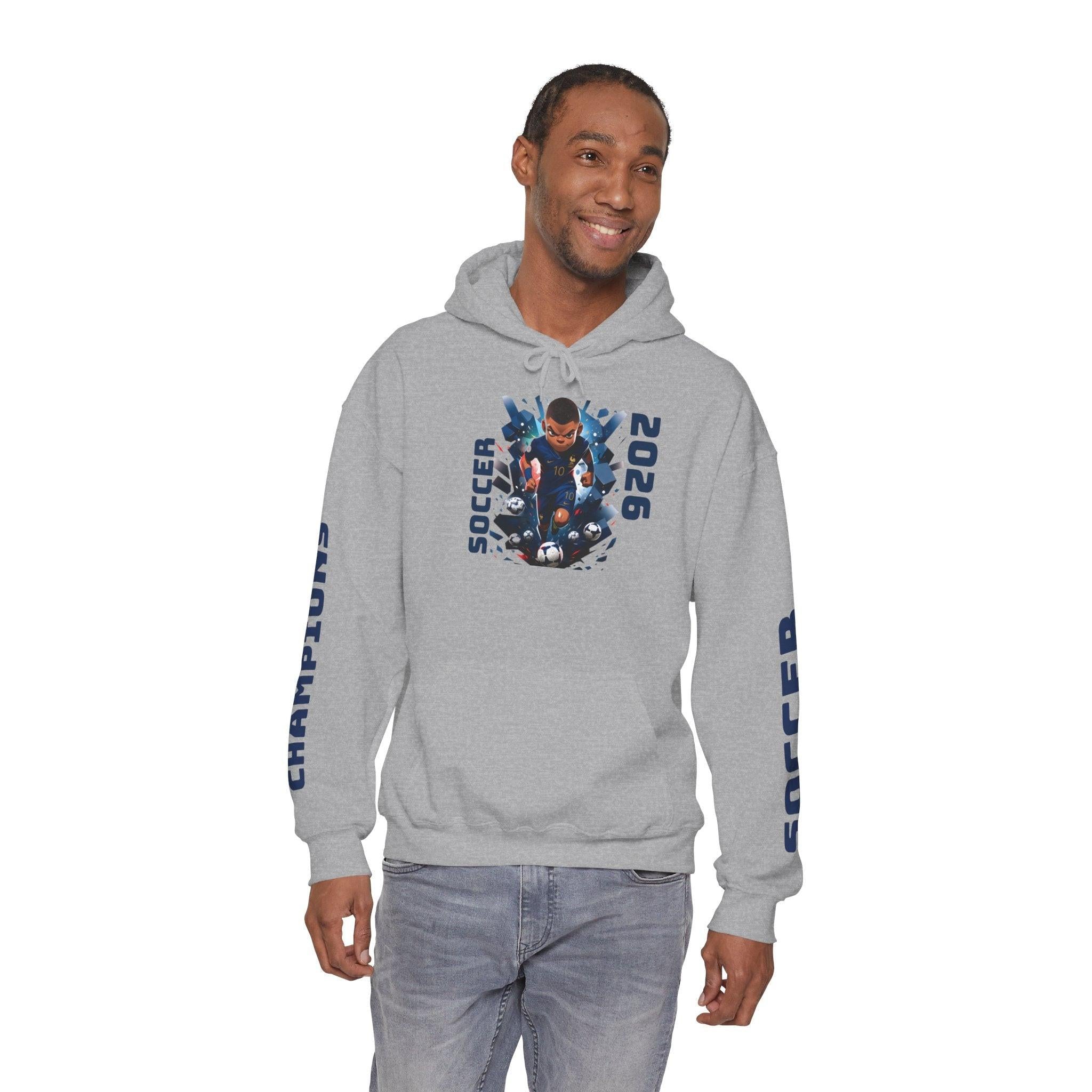 World Cup 2026 Soccer Hoodie — Champions Sleeve Design.
