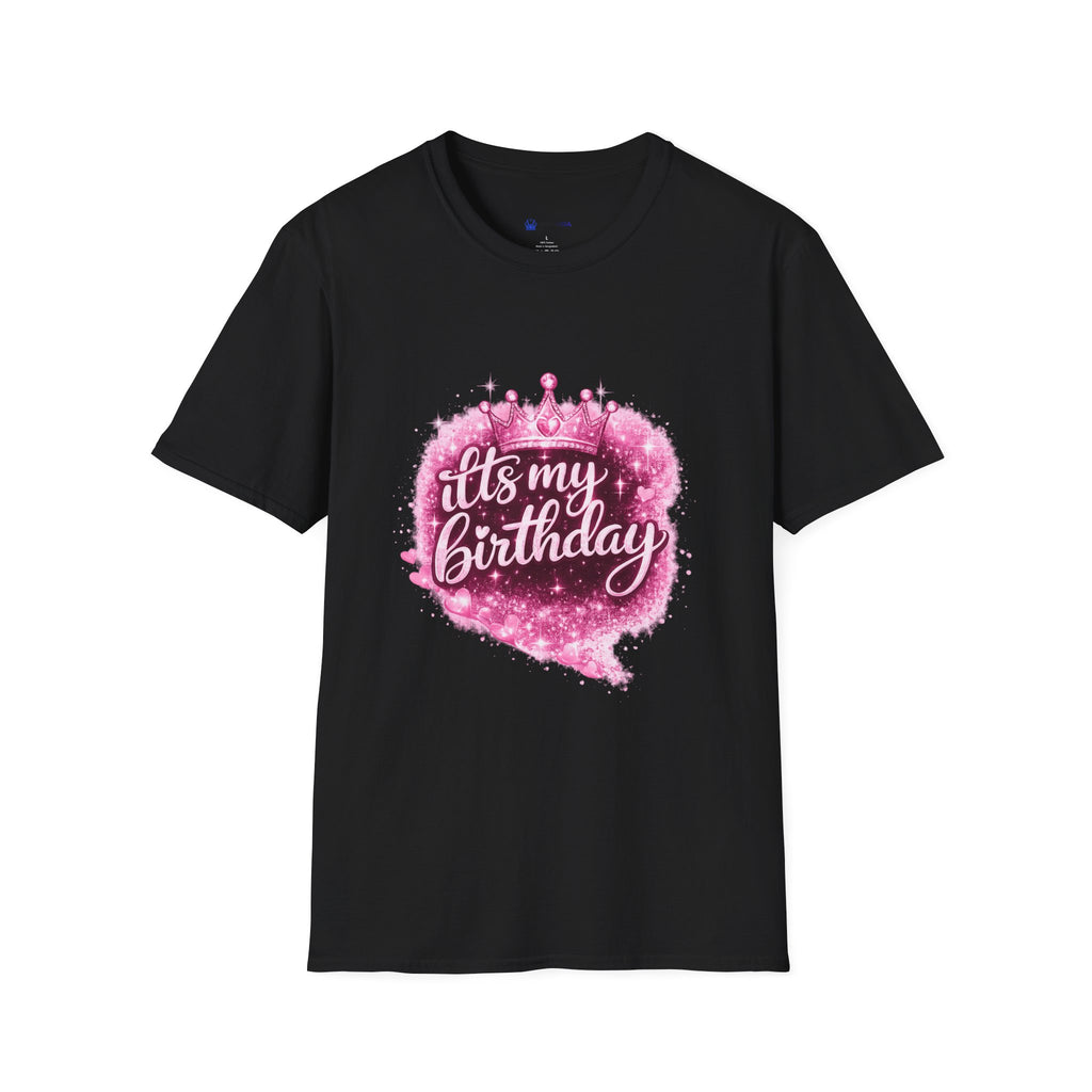 Birthday T-Shirt — “It's My Birthday” Pink Crown Celebration Tee