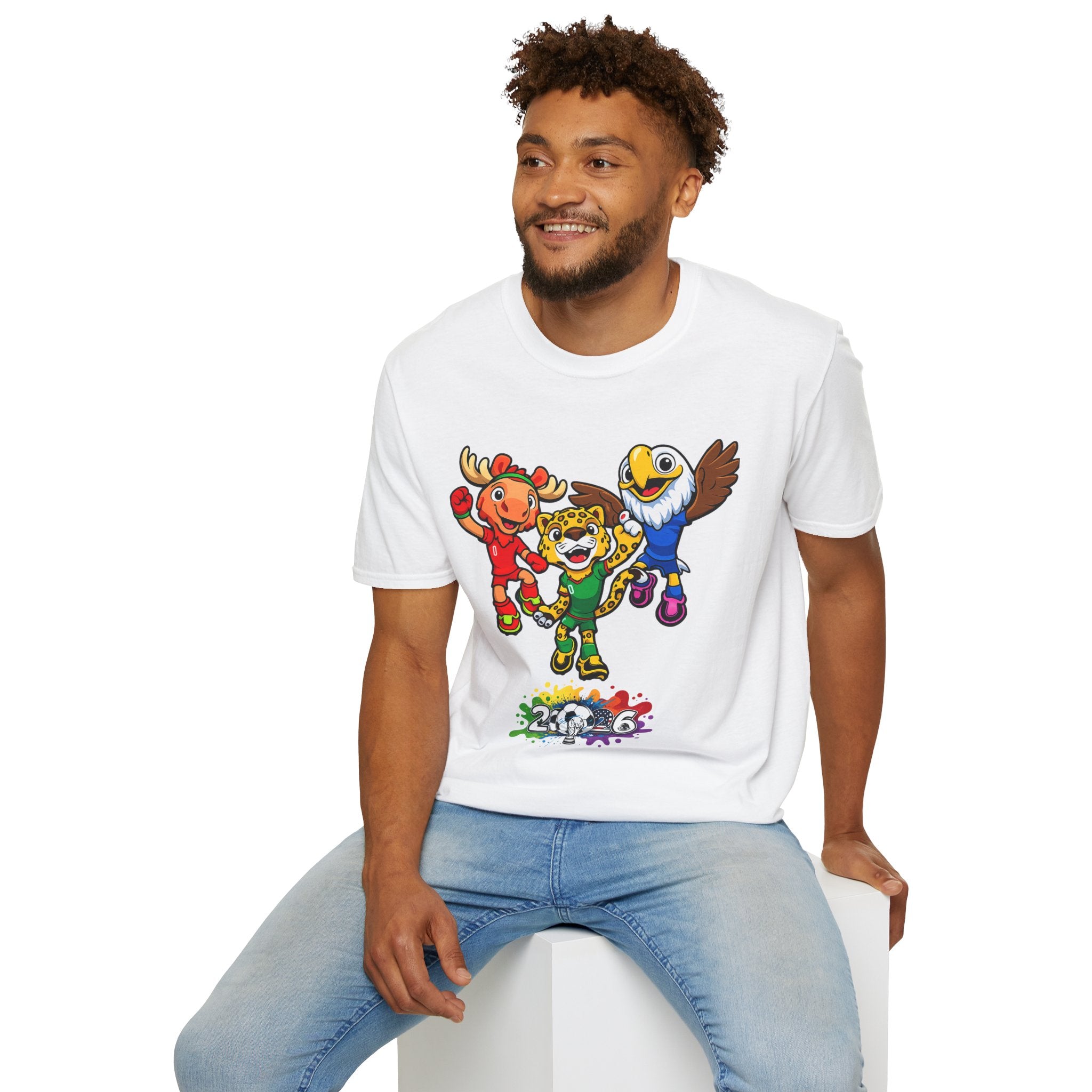 Kids Mascot Team T-Shirt — Cheerful Moose, Cheetah & Eagle Design