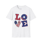 Patriotic LOVE USA flag donut t-shirt