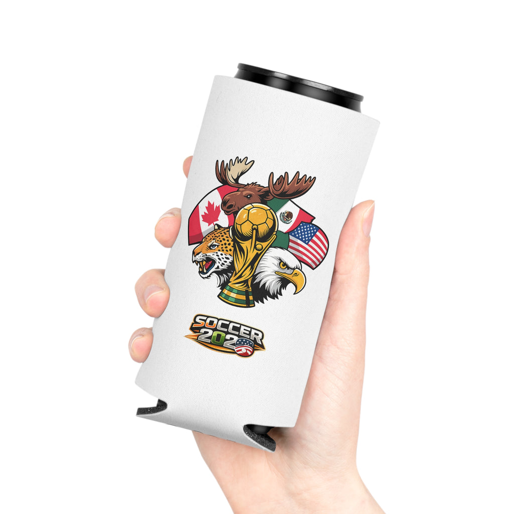 Mascot Can Cooler – Flags & Trophy Beer Koozie
