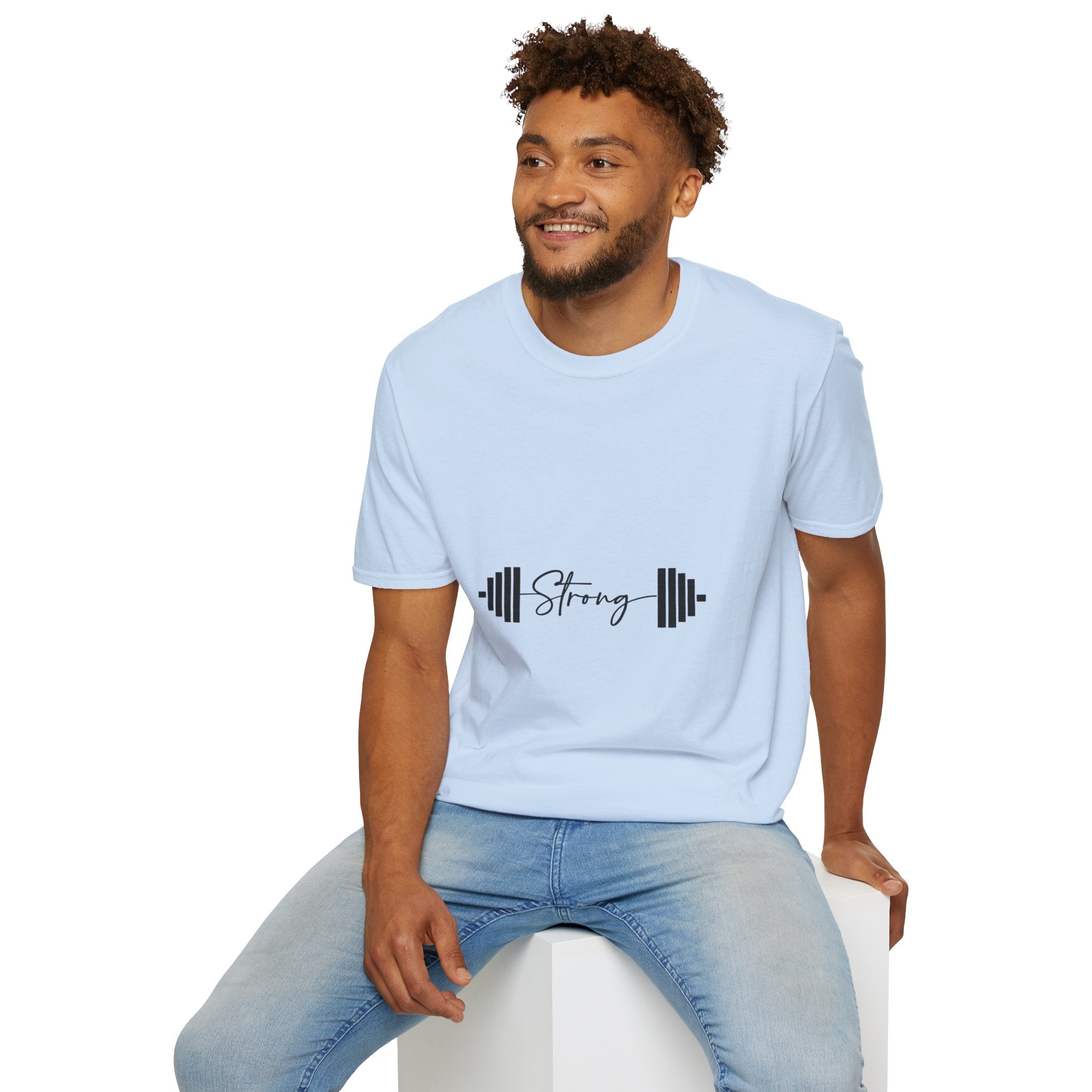 Strong Barbell T‑Shirt — Motivational Fitness Tee for Weightlifters