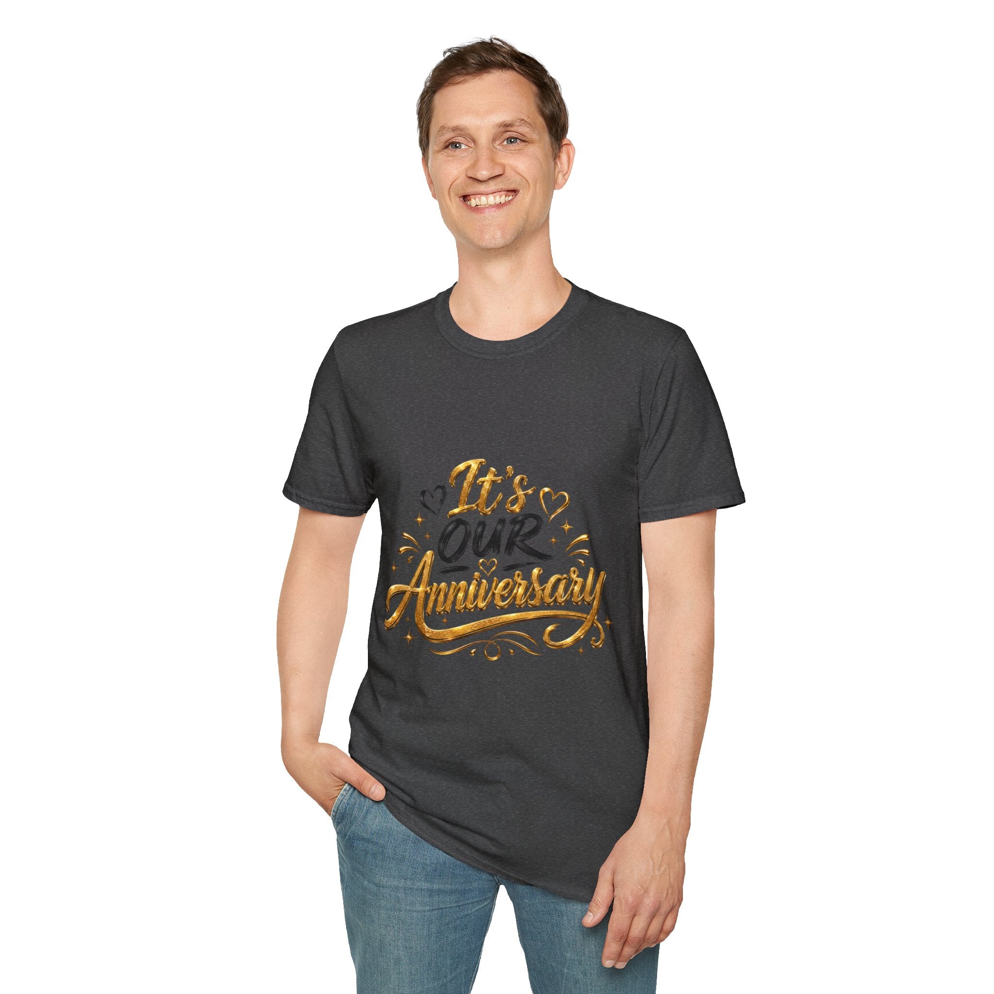 Anniversary T-Shirt — "It's Our Anniversary" Gold Script Tee