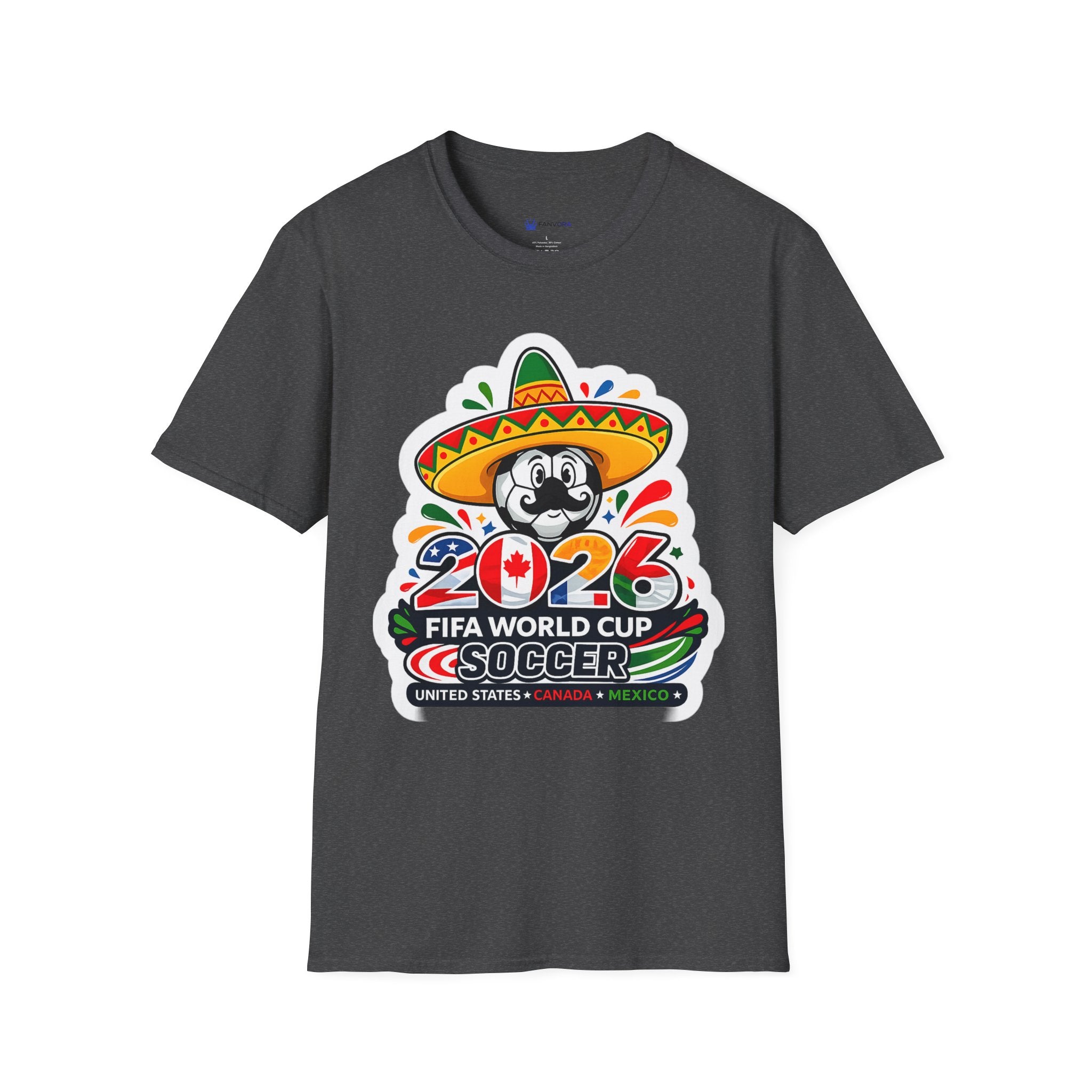 Soccer 2026 Soccer T-Shirt — Colorful Sombrero Mascot Design