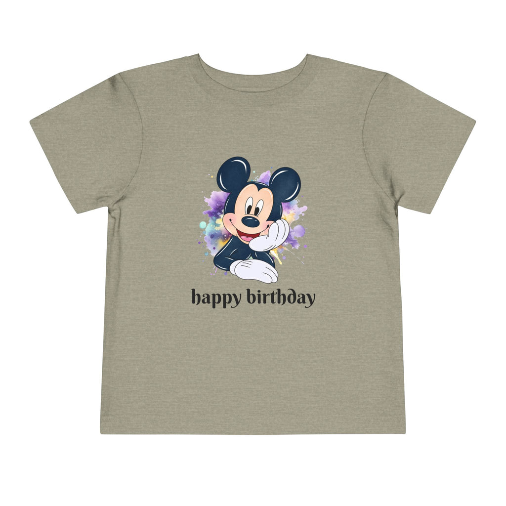 Toddler Tee — Cute Mickey "happy birthday" Birthday Shirt for Kids