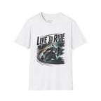 Motorcycle T‑Shirt — "Live to Ride" Racing Bike Graphic Tee