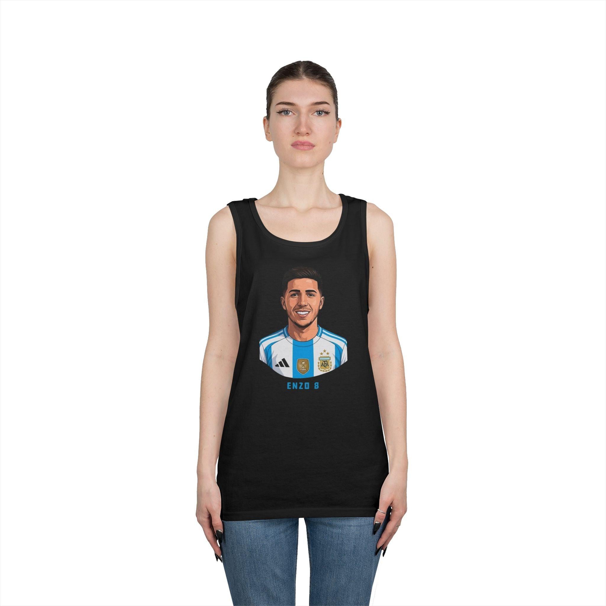 "I am Here to Stay" Argentina Soccer Star Tank Top — Jersey Portrait World Cup 2026.