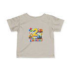 2nd Birthday Infant Tee — Colorful Trucks, Balloons & 'Happy Birthday' Design