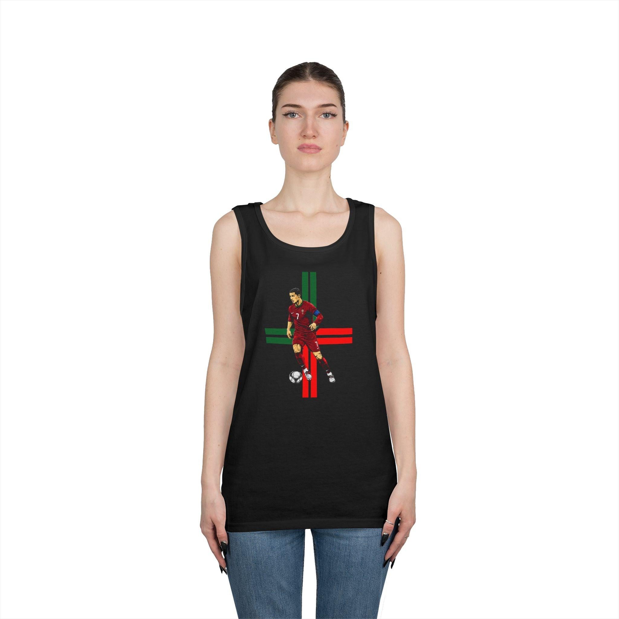 Soccer Player Graphic Tank Top — Vintage Italy Flag Soccer Vibes.