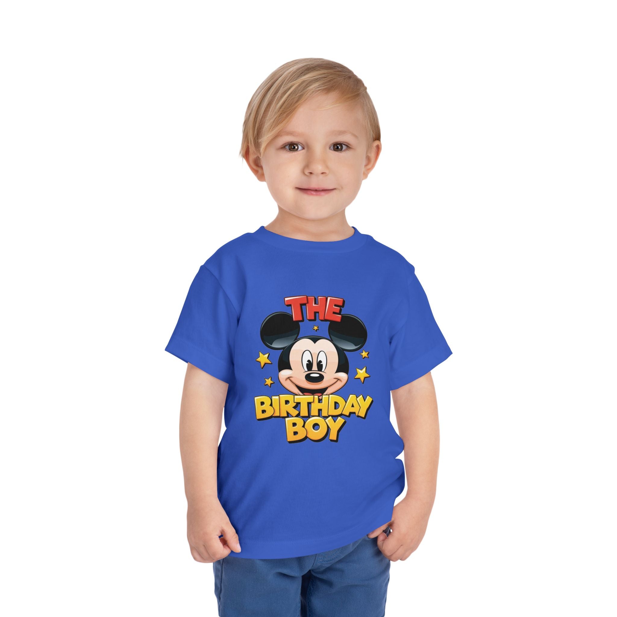 Toddler Tee — "The Birthday Boy" Cartoon Mouse Party Shirt