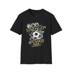 God Is My Strength Soccer T-Shirt — Christian Faith & Football Power 2026