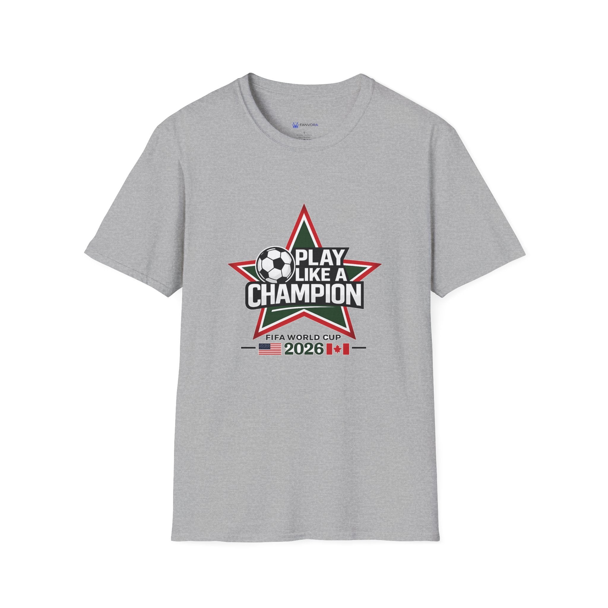 Play Like a Champion Soccer T-Shirt — Soccer 2026 Star Design