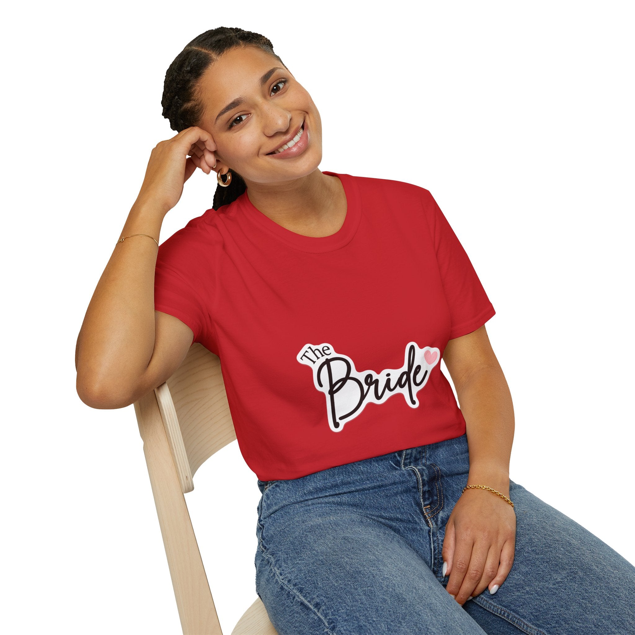Bride T-Shirt — "The Bride" Bachelorette Tee with Heart