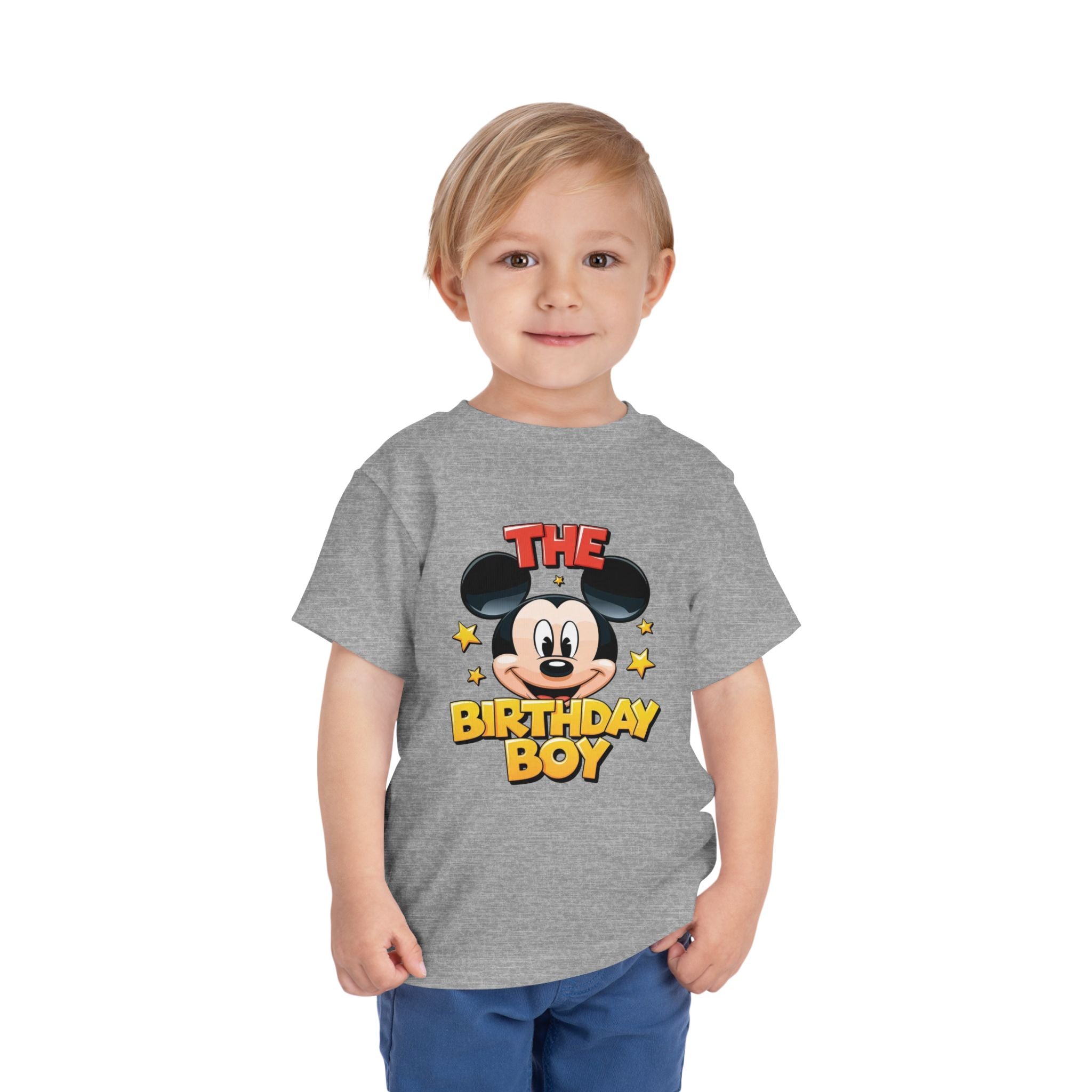 Toddler Tee — "The Birthday Boy" Cartoon Mouse Party Shirt