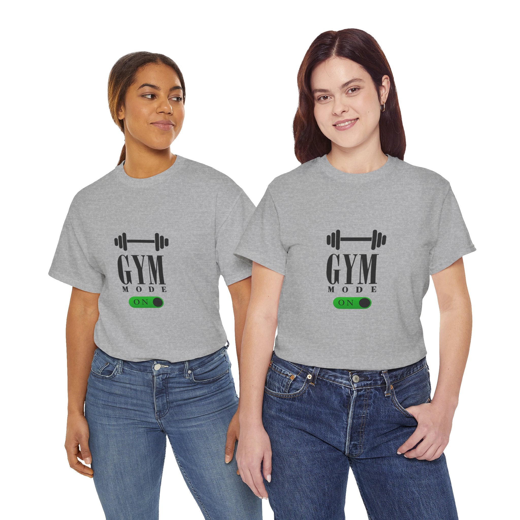 Gym Mode On T-Shirt — Workout Tee with Barbell Graphic