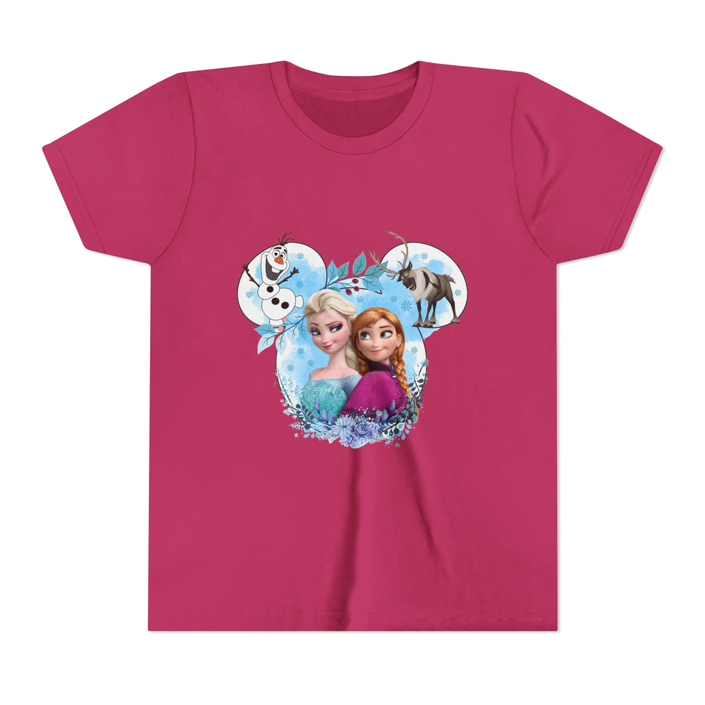 Girls' Frozen Princesses Youth Tee – Elsa & Anna Winter Friends Shirt