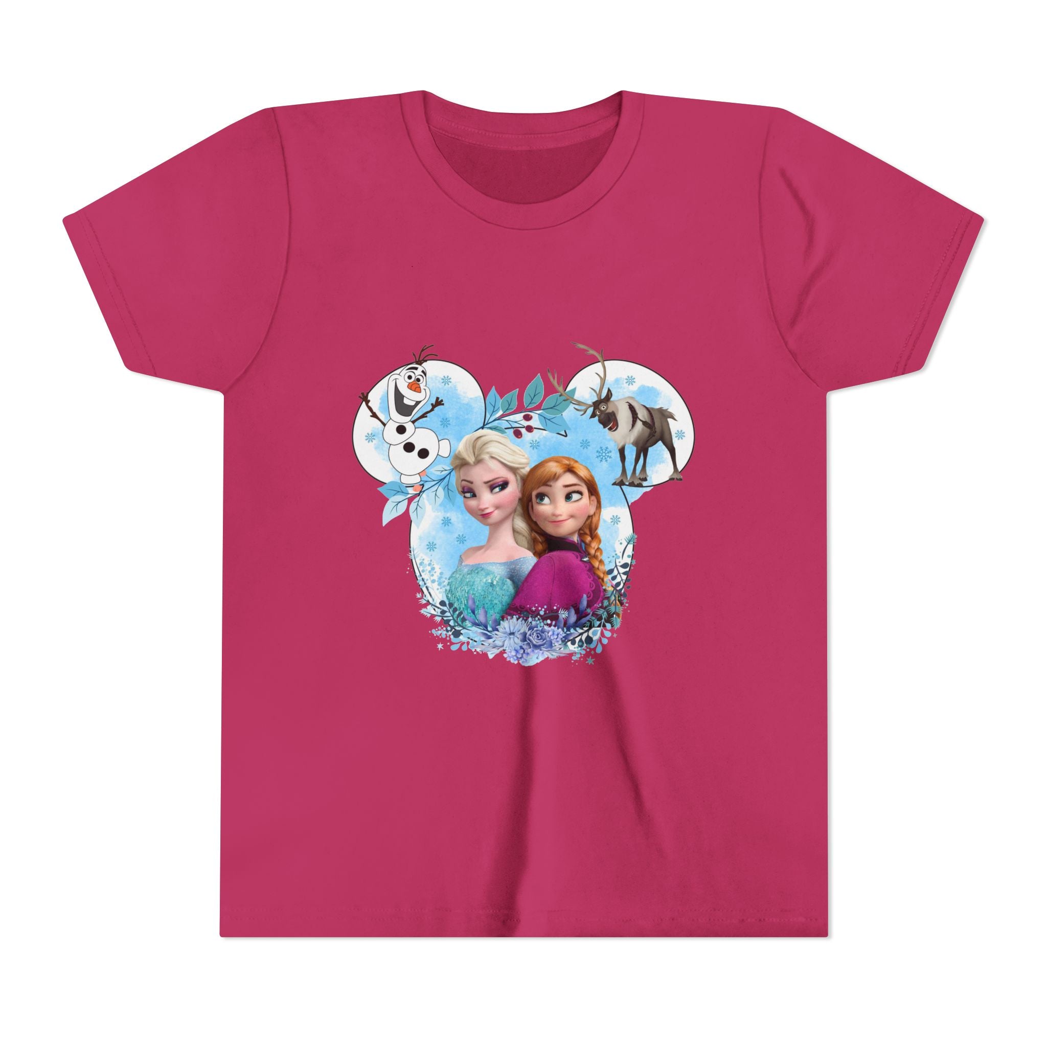 Girls' Frozen Princesses Youth Tee – Elsa & Anna Winter Friends Shirt