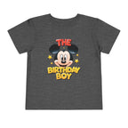 Toddler Tee — "The Birthday Boy" Cartoon Mouse Party Shirt