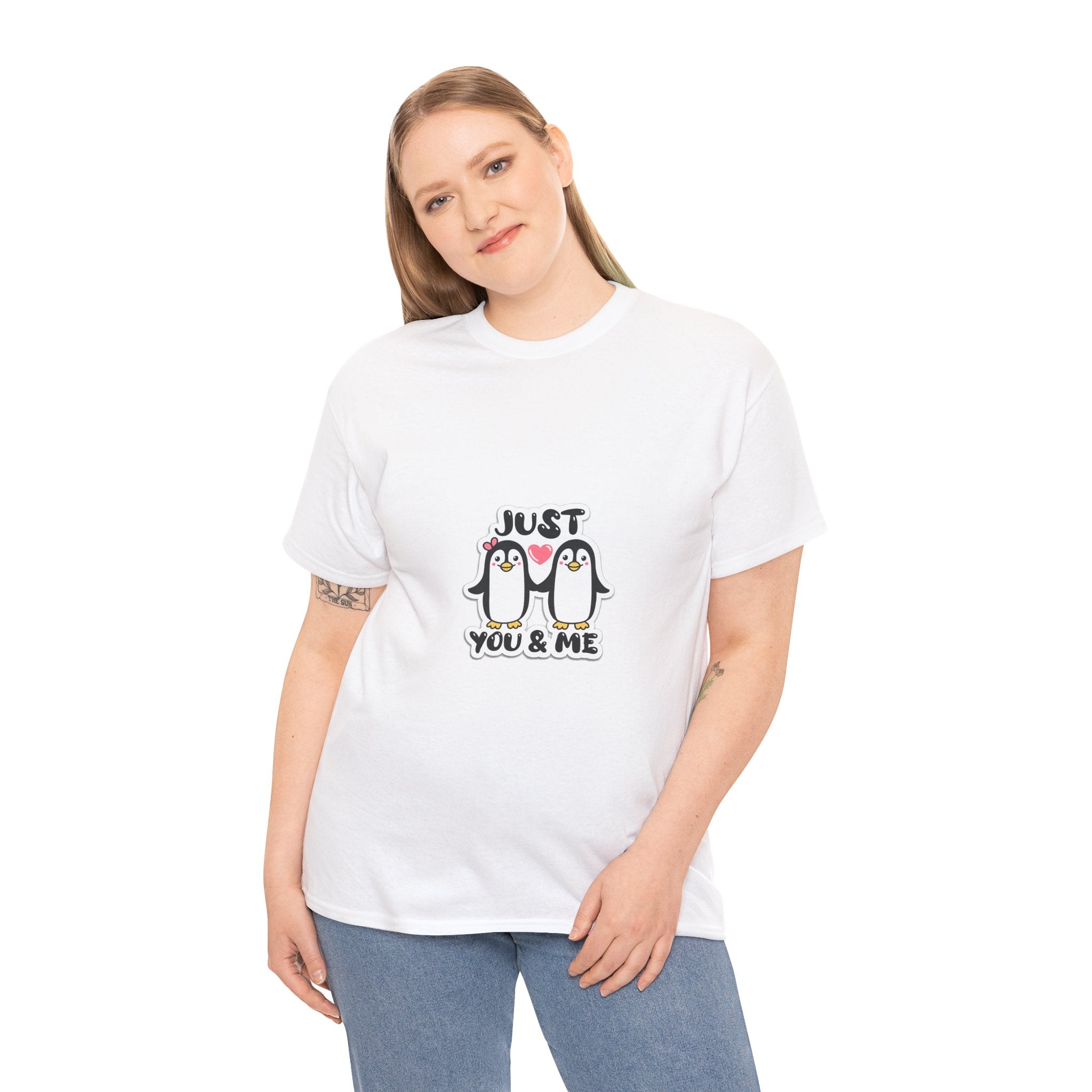 Just You & Me Penguin Tee — Cute Couples Graphic T-Shirt