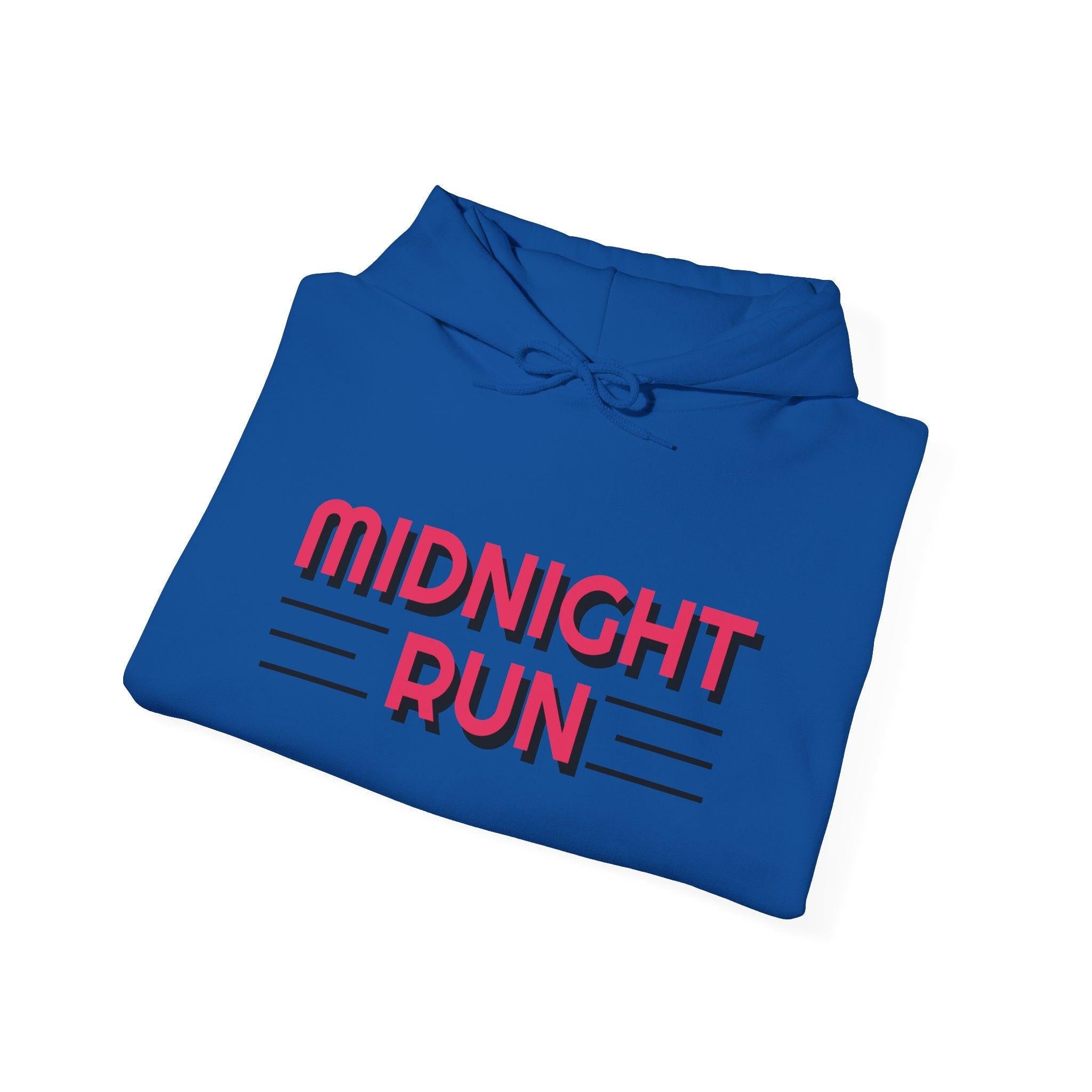 Unisex Midnight Run Hoodie — Retro Palm Beach Graphic Hooded Sweatshirt.