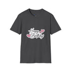 Birthday T-Shirt — "Happy Birthday" Heart Graphic