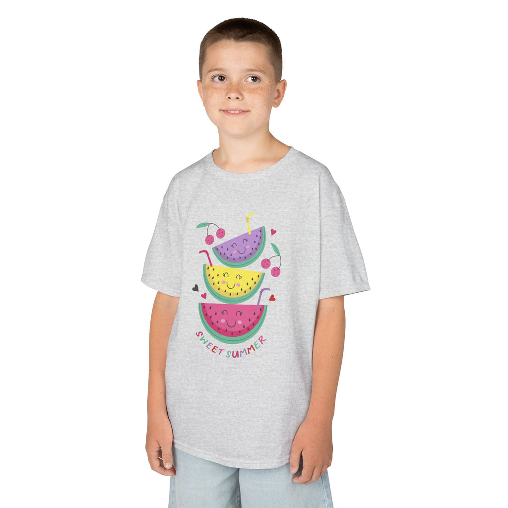 Kids T-Shirt — Cute Stacked Watermelon Illustration with "Sweet Things" Text