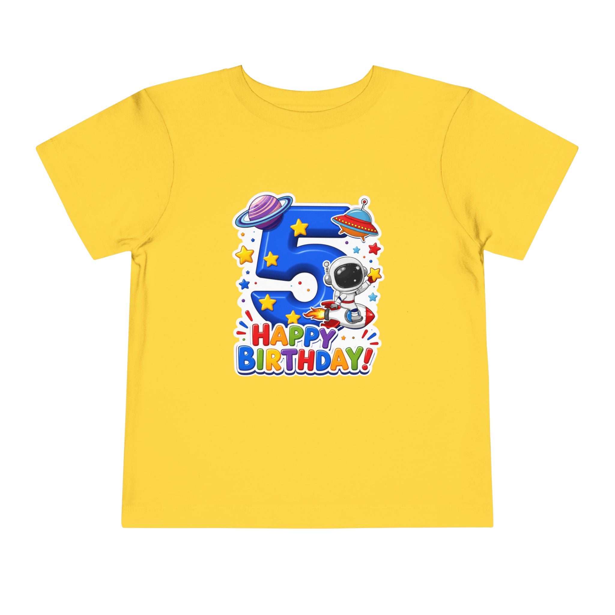 Kids' 5th Birthday Space Tee - Happy Birthday Astronaut Shirt for Toddlers