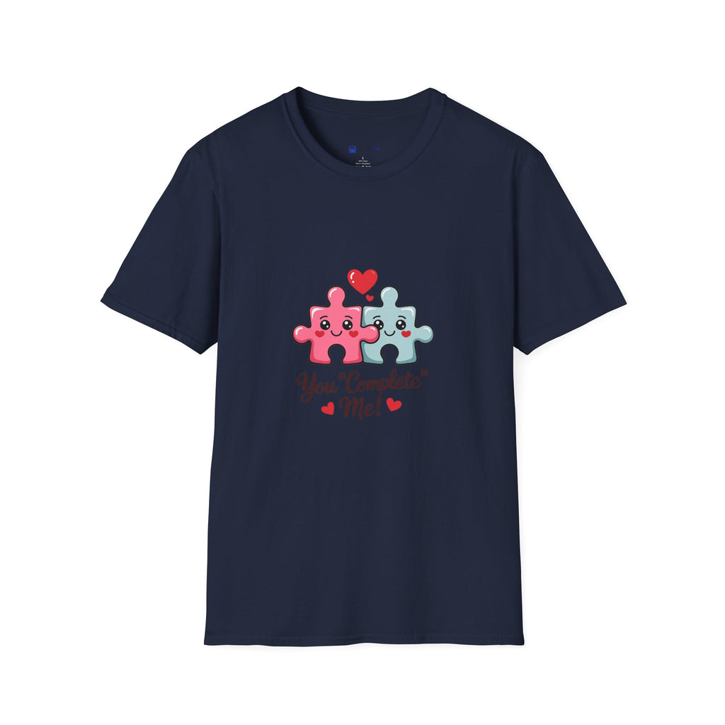 Puzzle Piece Couple T-Shirt — "You Complete Me" Cute Romantic Tee